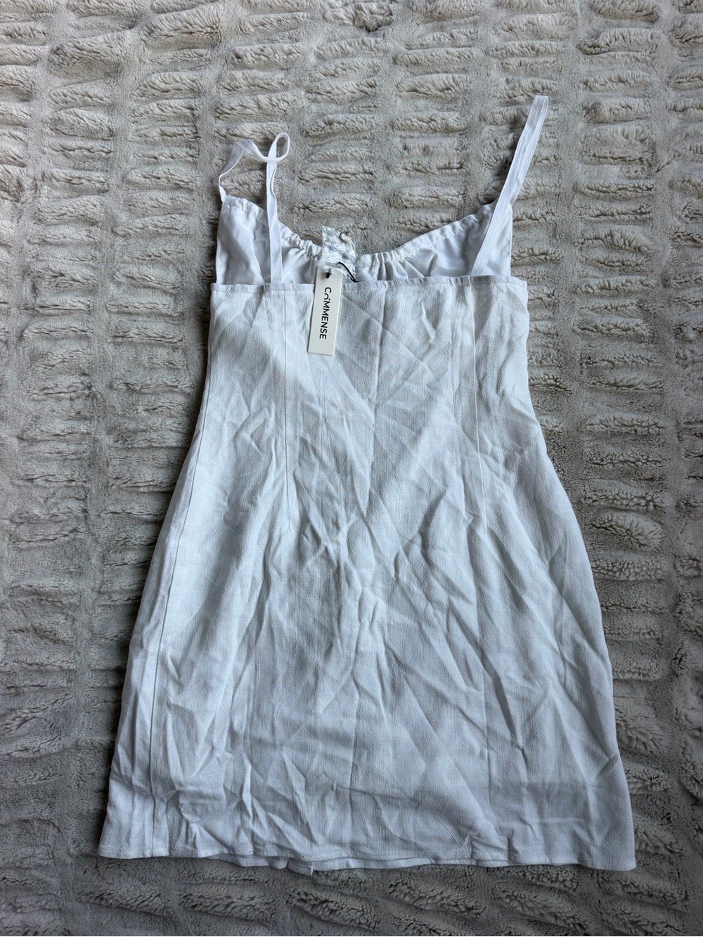 Commense White Button-Front Mini Dress - Picture 4 of 5